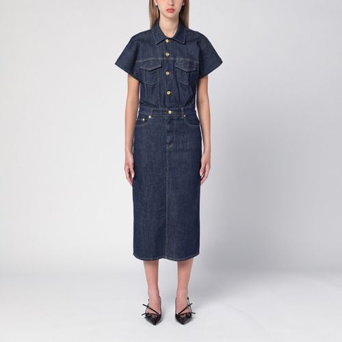 Blue midi dress in organic denim - GANNI - Modalova