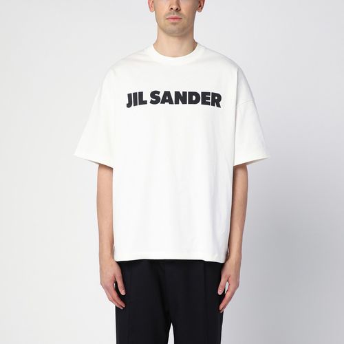 T-shirt ampia bianca con logo - Jil Sander - Modalova