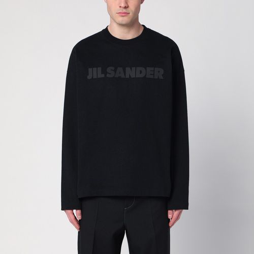 Schwarzer Pullover aus Baumwolle mit Logo - Jil Sander - Modalova