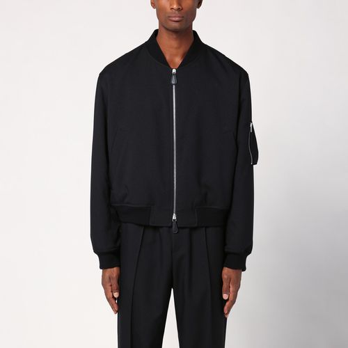 Black wool gabardine bomber jacket - Jil Sander - Modalova