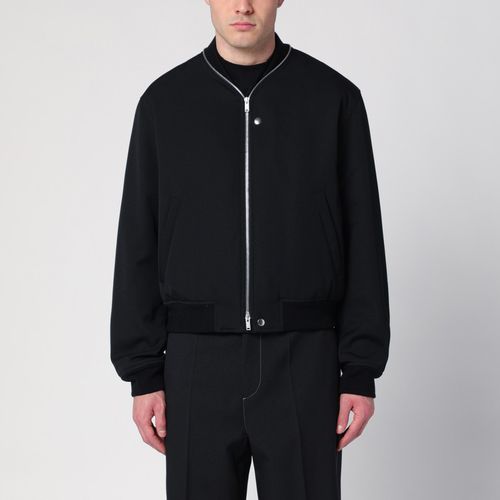 Black wool gabardine bomber jacket - Jil Sander - Modalova