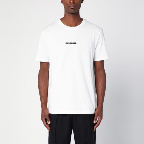 Porcelain cotton T-shirt with logo - Jil Sander - Modalova