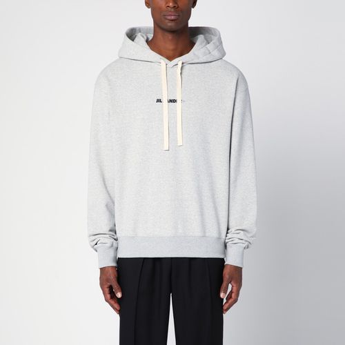 Light grey cotton hoodie with logo - Jil Sander - Modalova