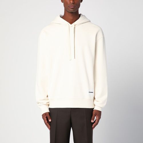 Elfenbeinfarbener Hoodie mit Logoaufnäher - Jil Sander - Modalova