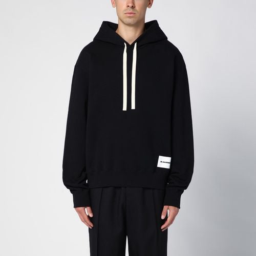 Schwarzer Hoodie mit Logoaufnäher - Jil Sander - Modalova