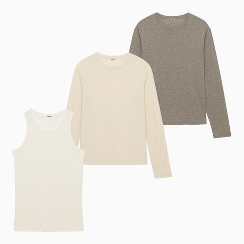 Graues mehrlagiges Langarm-T-Shirt - Jil Sander - Modalova