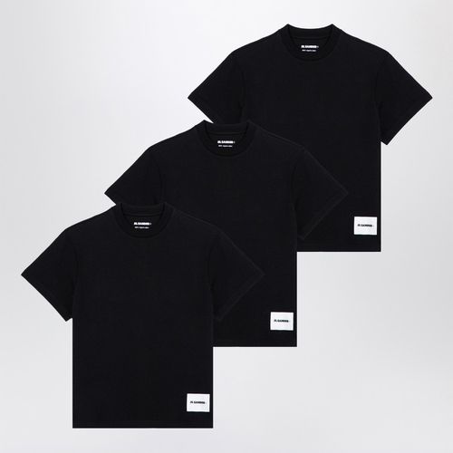 Set of three black cotton T-shirts - Jil Sander - Modalova