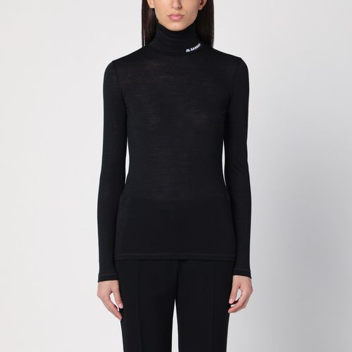 Black wool-blend turtleneck sweater - Jil Sander - Modalova