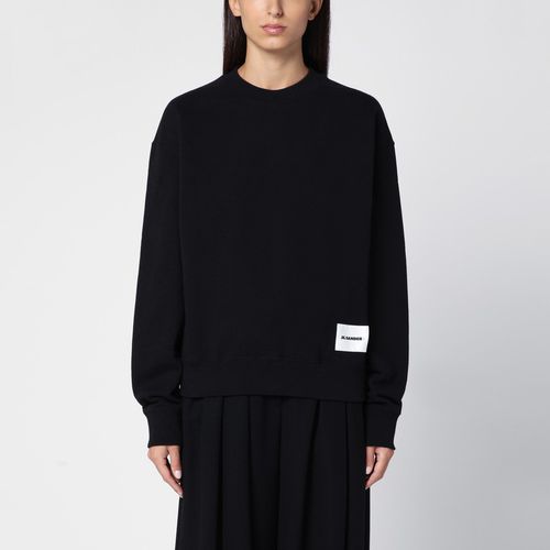 Black cotton crew-neck sweatshirt - Jil Sander - Modalova