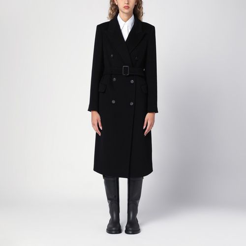 Black double-breasted cashmere coat - Tagliatore - Modalova