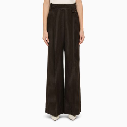 Brown wool pinstripe trousers - THE MANNEI - Modalova