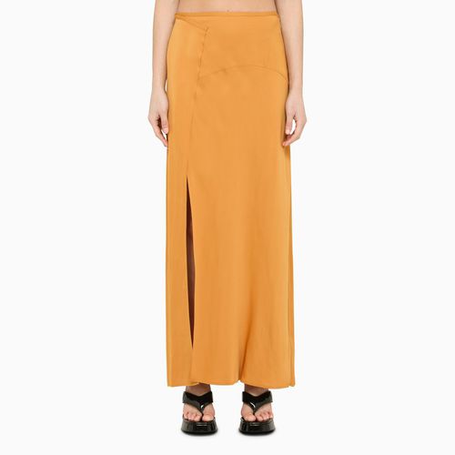 Vintage gold satin midi skirt - Calvin Klein - Modalova