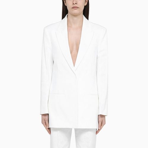 White single-breasted cotton jacket - Calvin Klein - Modalova