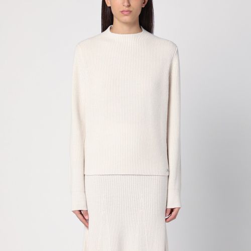 White ribbed wool jumper - Calvin Klein - Modalova