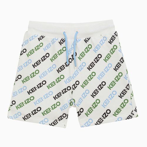 Short avorio in cotone con logo - KENZO - Modalova