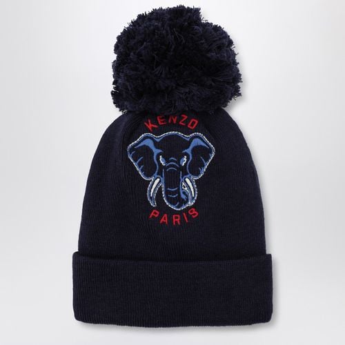 Navy blue bonnet with pom-pom - KENZO - Modalova