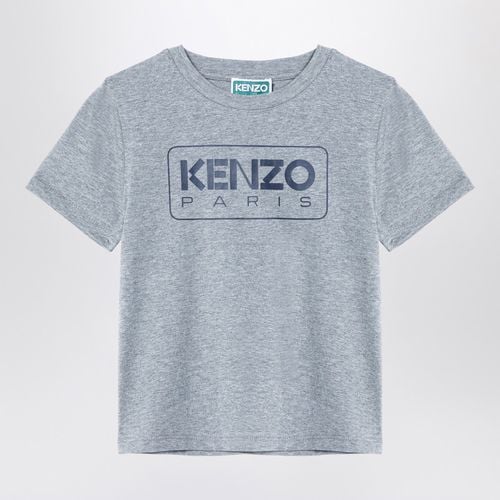 T-shirt grigia in cotone con logo - KENZO - Modalova