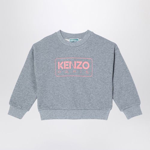 Felpa grigia in misto cotone con logo - KENZO - Modalova