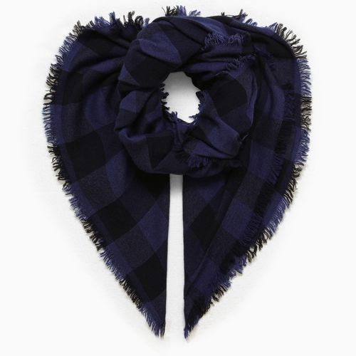 Navy/black check scarf - Destin - Modalova