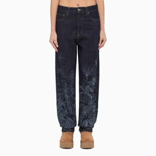 Blue regular jeans with floral pattern - Alanui - Modalova