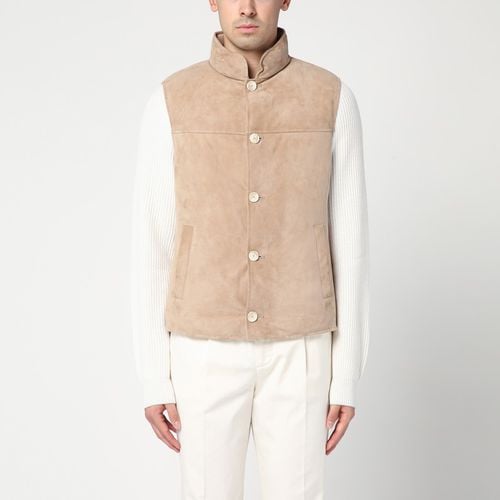 Beige suede waistcoat - Brunello Cucinelli - Modalova