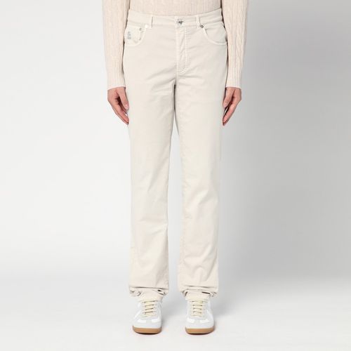 Beige cotton trousers - Brunello Cucinelli - Modalova