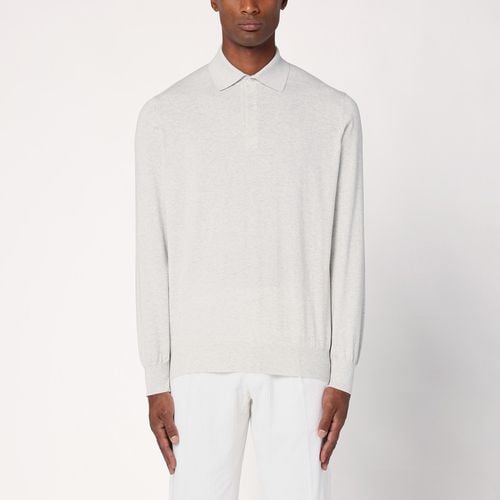 Light grey knit polo shirt - Brunello Cucinelli - Modalova