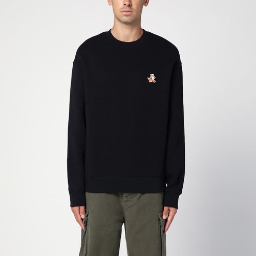 Crew-neck sweatshirt with logo patch - Maison Kitsuné - Modalova