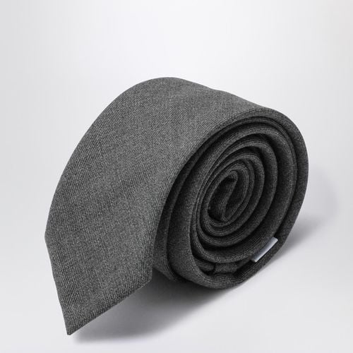 Grey wool tie - Thom Browne - Modalova