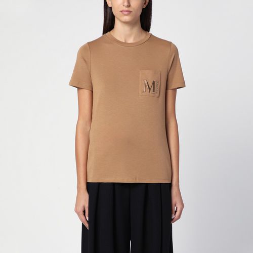 Beige cotton T-shirt with logo - 'S Max Mara - Modalova