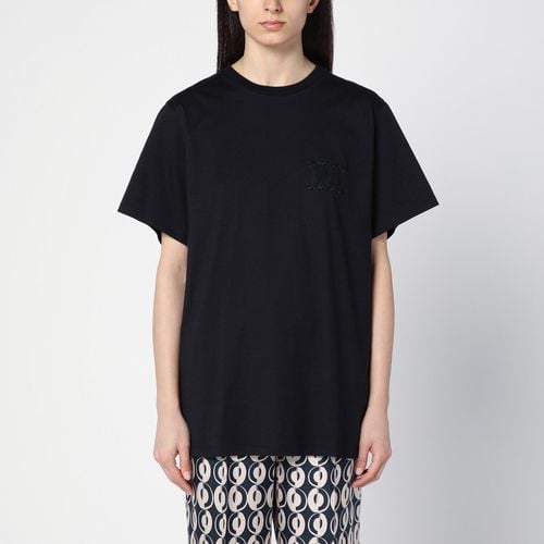 Oversized cotton T-shirt with logo embroidery - Max Mara - Modalova