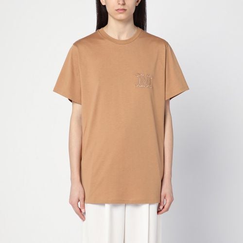 Oversized cotton T-shirt with logo embroidery - Max Mara - Modalova