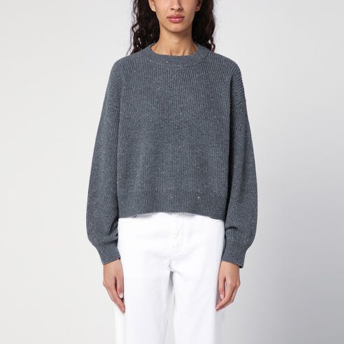 Lead grey cashmere blend jumper - Brunello Cucinelli - Modalova