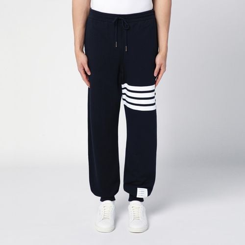 Navy blue cotton jogging trousers - Thom Browne - Modalova