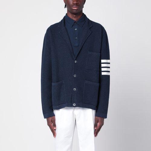 Blue linen blend cardigan - Thom Browne - Modalova