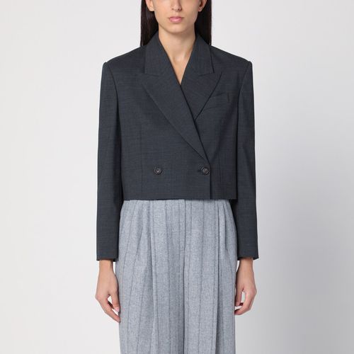 Short dark double-breasted jacket - Brunello Cucinelli - Modalova