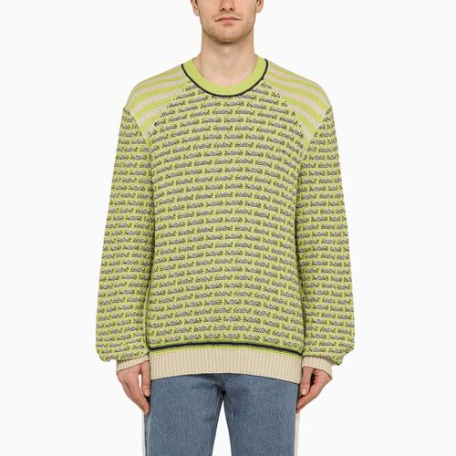 Green/ivory striped and checked jumper - WALES BONNER - Modalova