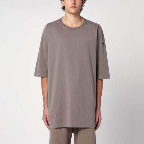 Dust coloured oversize t-shirt in jersey - Moncler + Rick Owens - Modalova