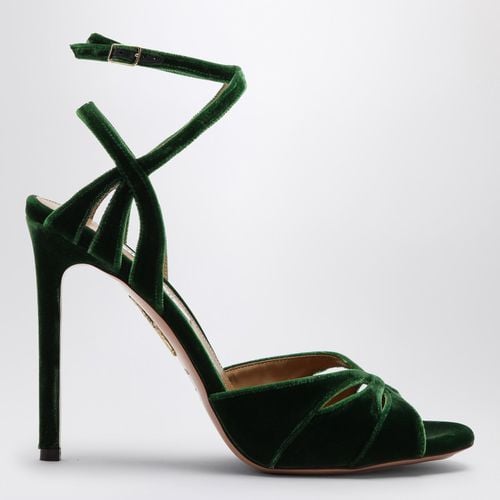 High dark green velvet sandal - Aquazzura - Modalova