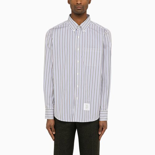 Navy/white striped poplin shirt - Thom Browne - Modalova