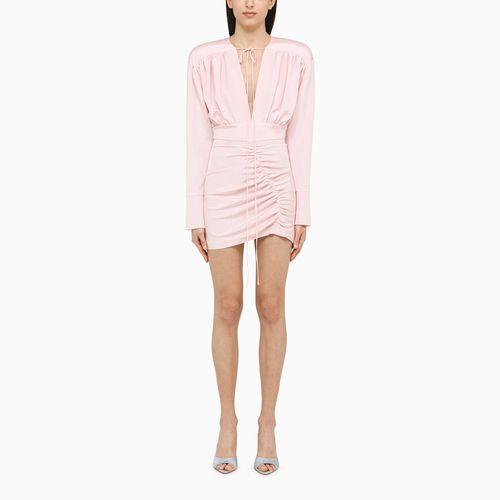 Pink draped silk dress - THE MANNEI - Modalova