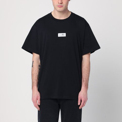 Black T-shirt with logo label - MM6 Maison Margiela - Modalova