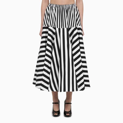 White/black striped cotton skirt - Patou - Modalova