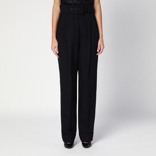 Black Grain de Poudre wool trousers - Max Mara Pianoforte - Modalova