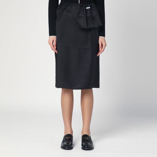 Black midi skirt in silk with Pouch - Prada - Modalova