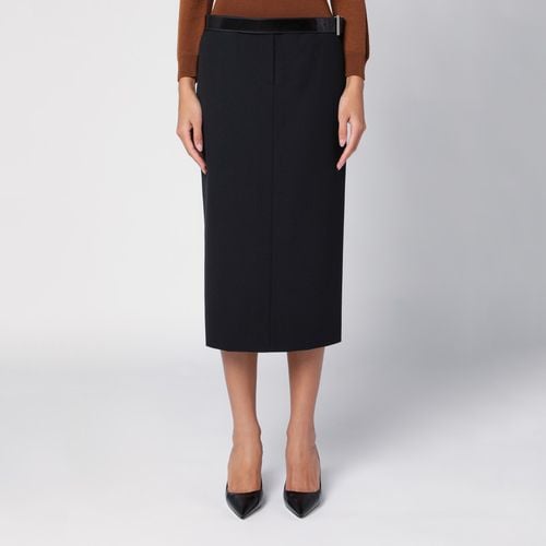 Black wool skirt with belt - Prada - Modalova