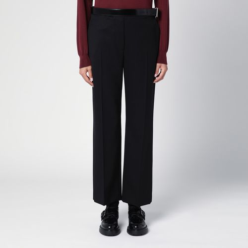 Black gabardine trousers with belt - Prada - Modalova