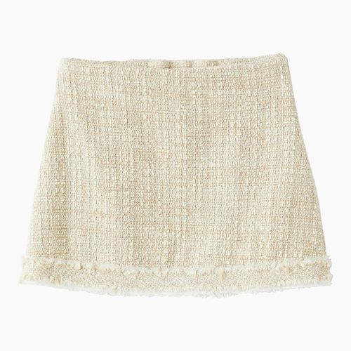 Beige cotton-blend mini skirt - Il Gufo - Modalova