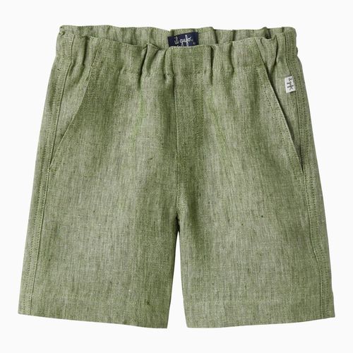 Sage green linen bermuda shorts - Il Gufo - Modalova