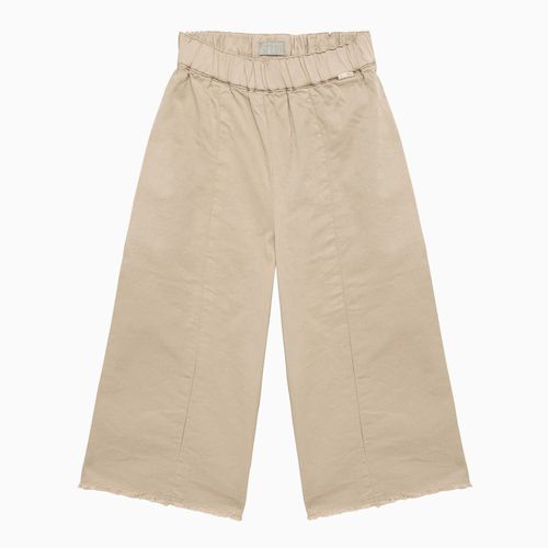 Oatmeal cotton wide trousers - Il Gufo - Modalova